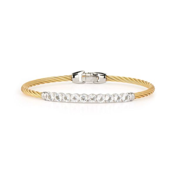 ALOR Yellow Cable & White Topaz Bangle SVS Fine Jewelry Oceanside, NY