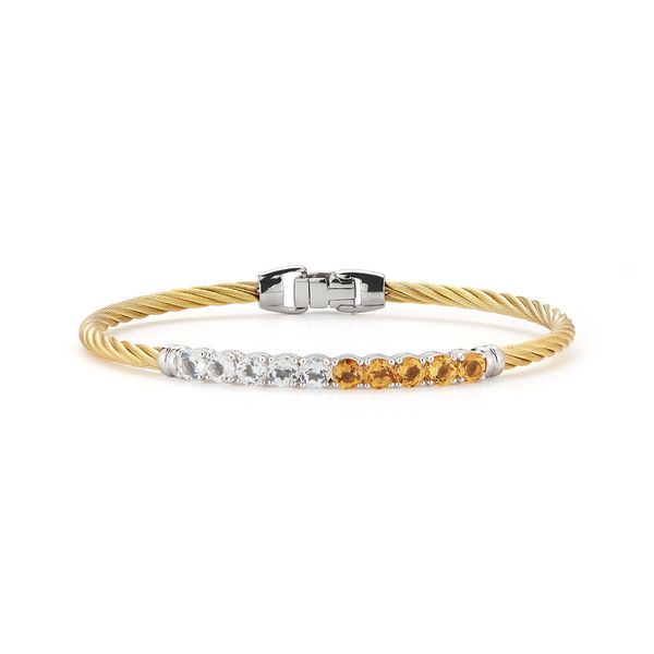 ALOR Yellow Cable, White Topaz, & Citrine Bangle SVS Fine Jewelry Oceanside, NY