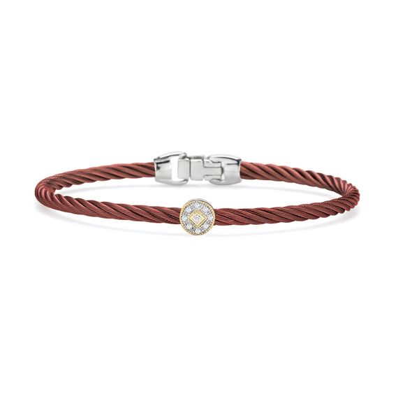 ALOR Burgundy Cable Bangle, 0.05cttw SVS Fine Jewelry Oceanside, NY