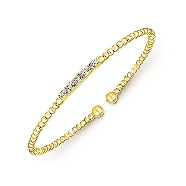 Gabriel & Co. Bujukan 14K Yellow Gold Diamond Bangle Image 2 SVS Fine Jewelry Oceanside, NY