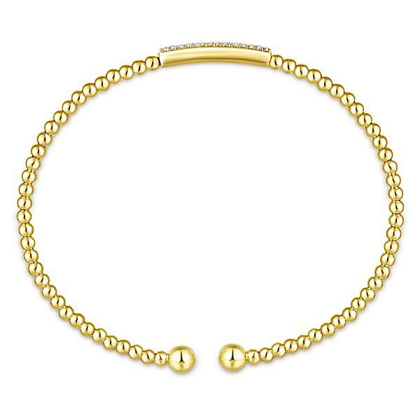 Gabriel & Co. Bujukan 14K Yellow Gold Diamond Bangle Image 3 SVS Fine Jewelry Oceanside, NY