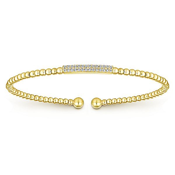 Gabriel & Co. Bujukan 14K Yellow Gold Diamond Bangle SVS Fine Jewelry Oceanside, NY