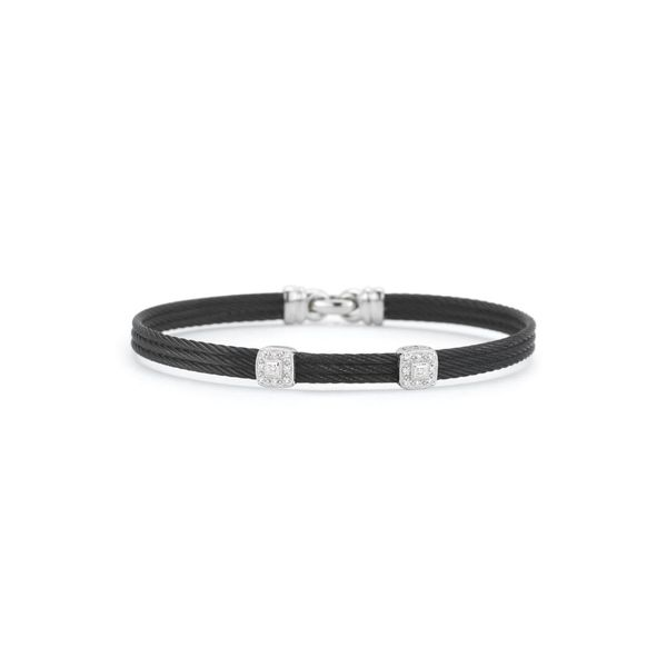 ALOR Noir Collection Two Station Diamond Bangle SVS Fine Jewelry Oceanside, NY