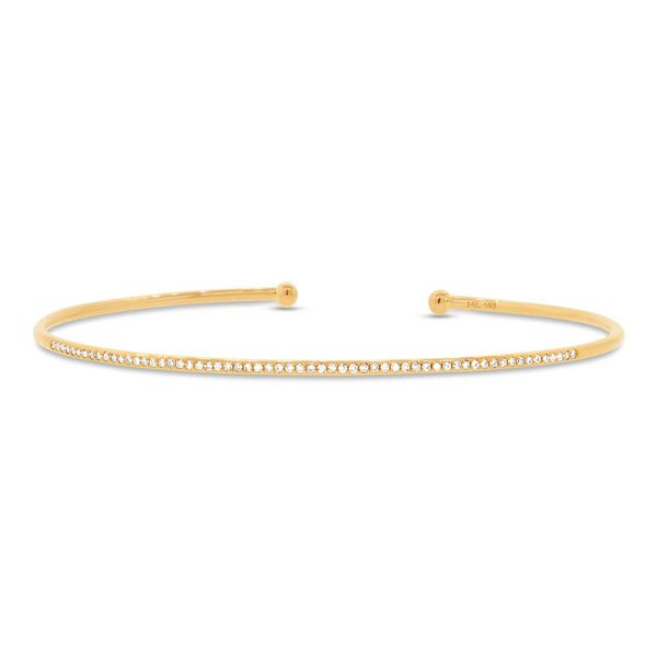 14K Yellow Gold and Diamond Open Bangle SVS Fine Jewelry Oceanside, NY