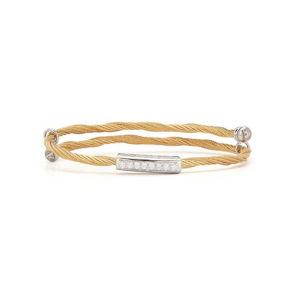 ALOR Classique Collection Yellow Cable Bangle, 0.18cttw SVS Fine Jewelry Oceanside, NY