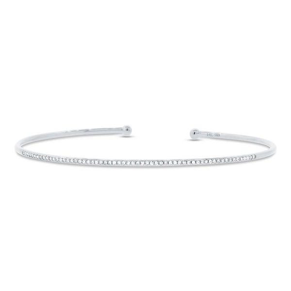 White Gold and Diamond Open Bangle SVS Fine Jewelry Oceanside, NY