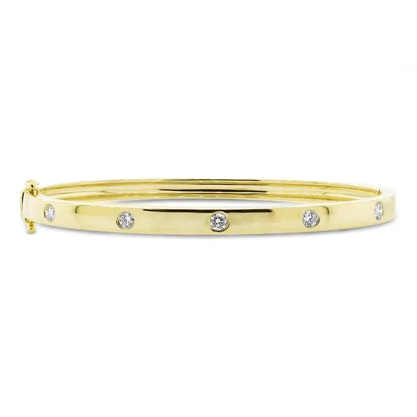 14K Yellow Gold and Diamond ID Bangle SVS Fine Jewelry Oceanside, NY