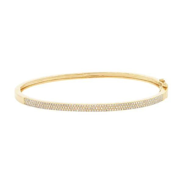 Yellow Gold and Diamond ID Bangle SVS Fine Jewelry Oceanside, NY