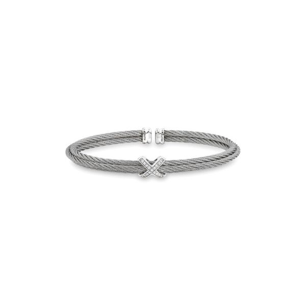 ALOR Classique Collection Gray Cable Bangle, 0.05cttw SVS Fine Jewelry Oceanside, NY