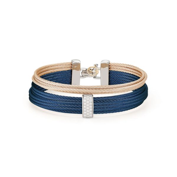 ALOR Blueberry & Carnation Cable Bangle, .25cttw SVS Fine Jewelry Oceanside, NY