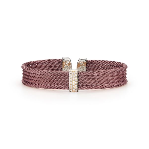 ALOR Burgundy Cable Bangle, .19cttw SVS Fine Jewelry Oceanside, NY