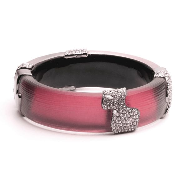 Alexis Bittar Crystal Encrusted Asymmetrical Inlay Hinge Bracelet SVS Fine Jewelry Oceanside, NY