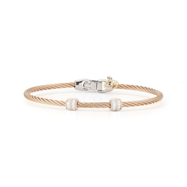 ALOR Carnation Cable Bangle, .13cttw SVS Fine Jewelry Oceanside, NY