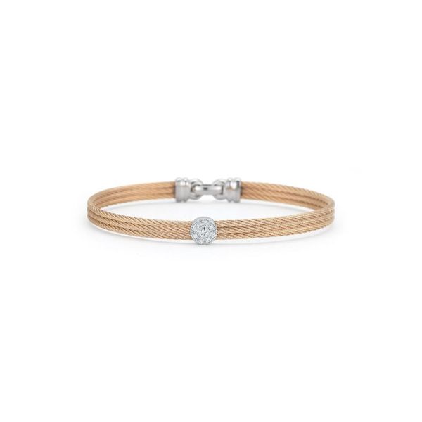 ALOR Rose Cable Bangle, 0.05cttw SVS Fine Jewelry Oceanside, NY