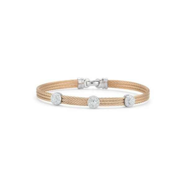 ALOR Rose Cable Bangle, 0.14cttw SVS Fine Jewelry Oceanside, NY