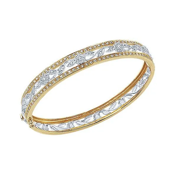 Gabriel & Co. Victorian Yellow/White Gold Vintage Bangle Image 2 SVS Fine Jewelry Oceanside, NY