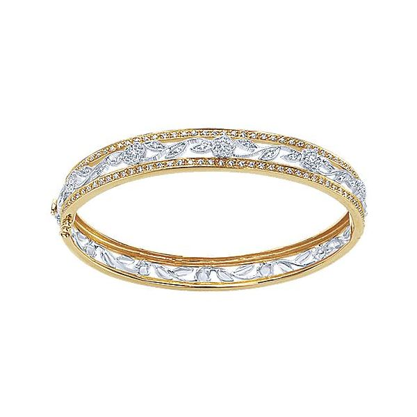 Gabriel & Co. Victorian Yellow/White Gold Vintage Bangle SVS Fine Jewelry Oceanside, NY