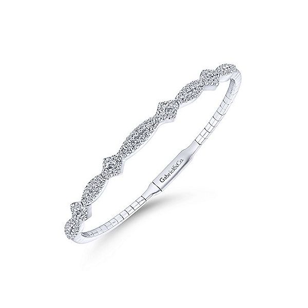Gabriel & Co. Demure 14K White Gold Bangle, 0.62Cttw Image 2 SVS Fine Jewelry Oceanside, NY