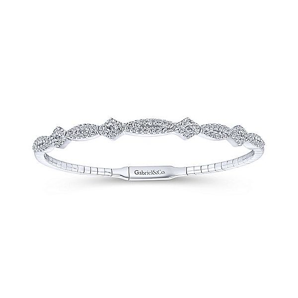 Gabriel & Co. Demure 14K White Gold Bangle, 0.62Cttw SVS Fine Jewelry Oceanside, NY