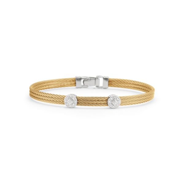 ALOR Classique Collection Yellow Cable Bangle, 0.09Cttw SVS Fine Jewelry Oceanside, NY