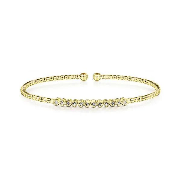 Gabriel & Co. Bujukan 14K Yellow Gold Diamond Bangle SVS Fine Jewelry Oceanside, NY