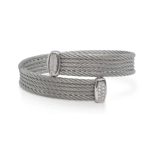 ALOR Noir Grey Cable Multi-Strand Wrap Bangle SVS Fine Jewelry Oceanside, NY