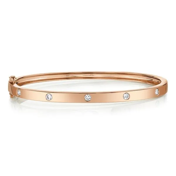 Shy Creation 14K Rose Gold Diamond Bangle, .38cttw SVS Fine Jewelry Oceanside, NY