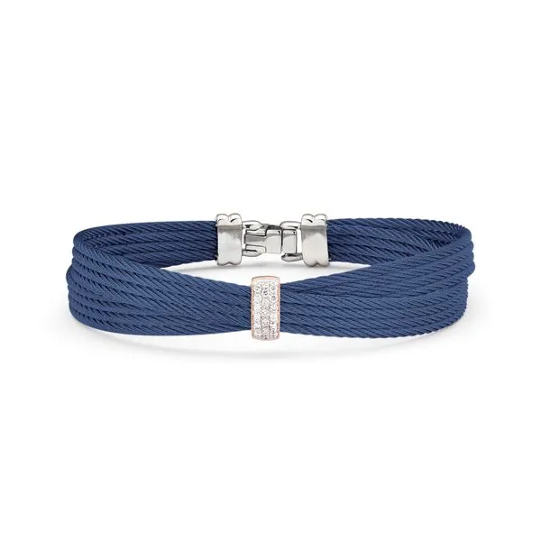 ALOR Classique Blue Cable Bangle, 0.16Cttw SVS Fine Jewelry Oceanside, NY