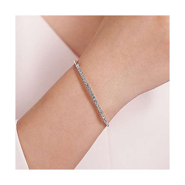 Gabriel & Co. Demure 14K White Gold Diamond Bangle Image 2 SVS Fine Jewelry Oceanside, NY