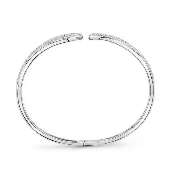 Shy Creation 14K White Gold Diamond Bangle, 0.84Cttw Image 3 SVS Fine Jewelry Oceanside, NY