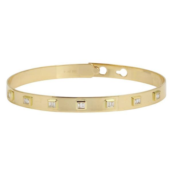 SVS Fine Collection Yellow Gold And Diamond Bangle, .23ctw SVS Fine Jewelry Oceanside, NY