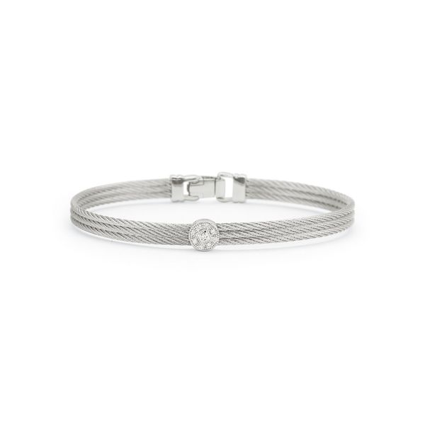 ALOR Classique Collection Grey Cable Diamond Bangle SVS Fine Jewelry Oceanside, NY