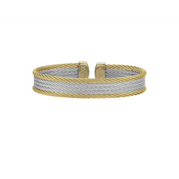 ALOR Yellow & Grey Cable Mini Cuff SVS Fine Jewelry Oceanside, NY