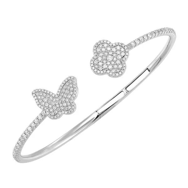 Diamond Butterfly & Clover Bangle SVS Fine Jewelry Oceanside, NY