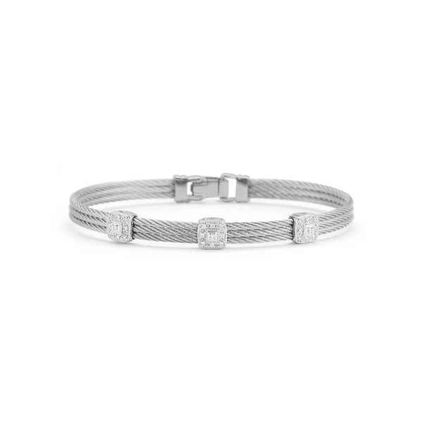 ALOR Classique Collection Grey Cable Diamond Bangle SVS Fine Jewelry Oceanside, NY