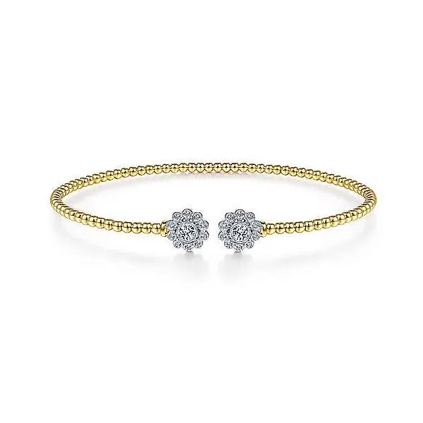 Gabriel & Co. Bujukan Yellow & White Gold Diamond Cuff SVS Fine Jewelry Oceanside, NY