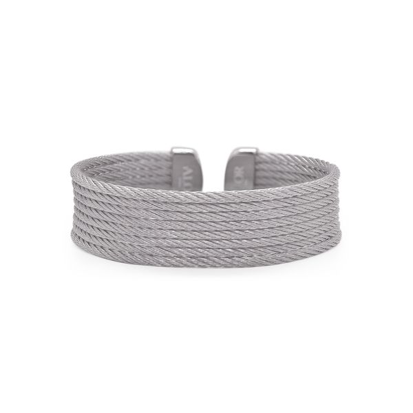 ALOR Cuff Essentials Grey Cable 8-Row Bangle SVS Fine Jewelry Oceanside, NY
