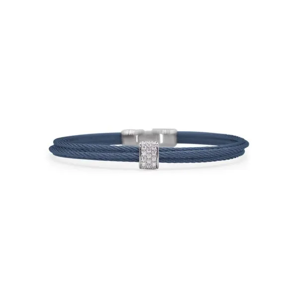 ALOR White Gold, Diamond, & Blueberry Cable Bracelet SVS Fine Jewelry Oceanside, NY