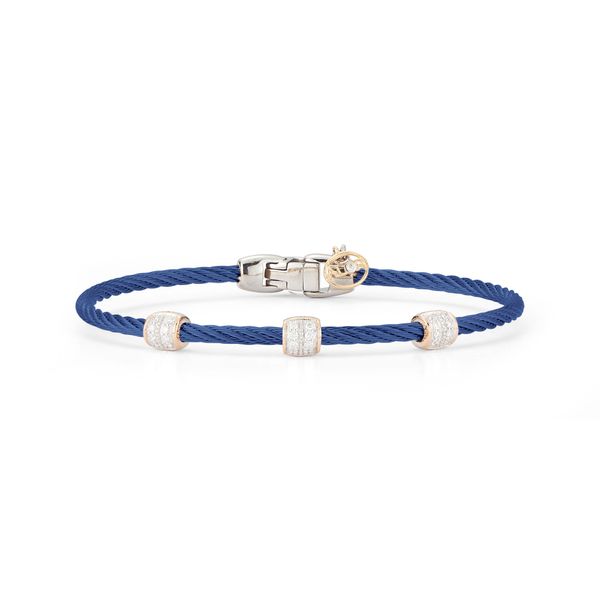 ALOR Rose Gold & Blueberry Cable Bracelet SVS Fine Jewelry Oceanside, NY