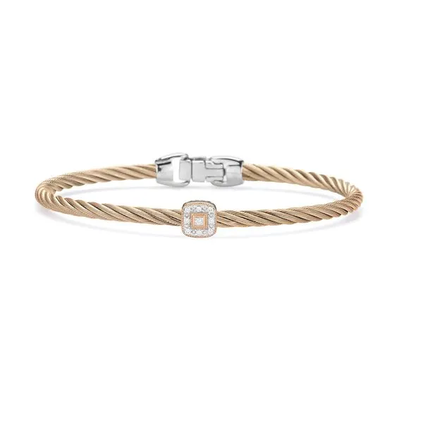 ALOR Carnation Cable Bangle, 0.05cttw, size 7 SVS Fine Jewelry Oceanside, NY