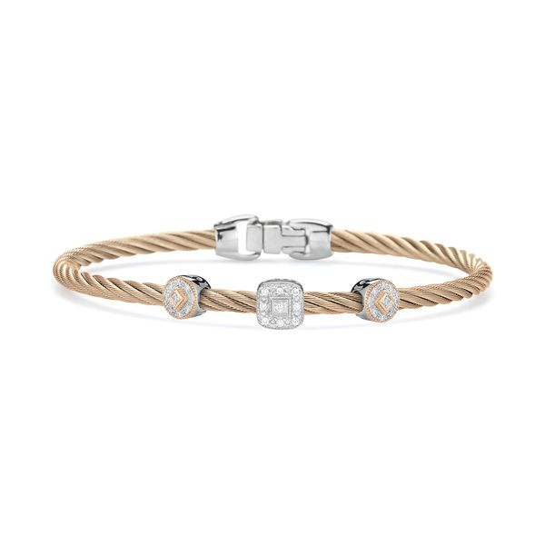 ALOR Carnation Cable Bangle, .14cttw SVS Fine Jewelry Oceanside, NY