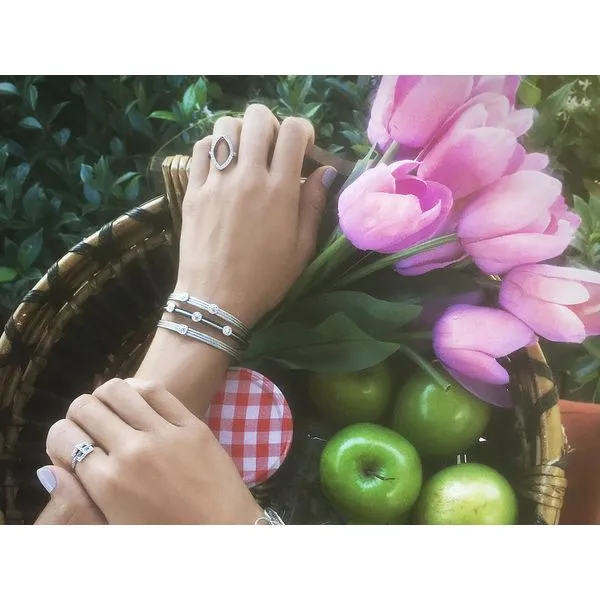 ALOR Classique Collection Grey Cable Bangle, 0.09cttw Image 3 SVS Fine Jewelry Oceanside, NY