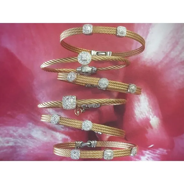 ALOR Classique Collection Yellow Cable Bangle, 0.14Cttw Image 2 SVS Fine Jewelry Oceanside, NY