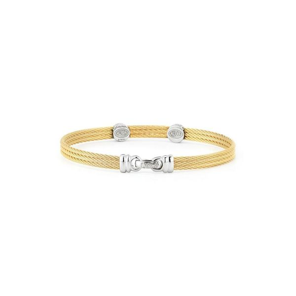 ALOR Classique Collection Yellow Cable Bangle, 0.09Cttw Image 2 SVS Fine Jewelry Oceanside, NY