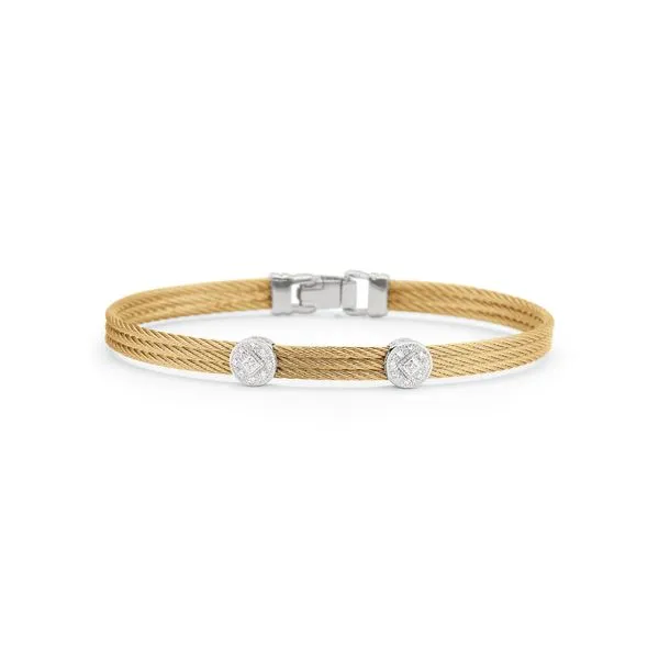 ALOR Classique Collection Yellow Cable Bangle, 0.09Cttw SVS Fine Jewelry Oceanside, NY