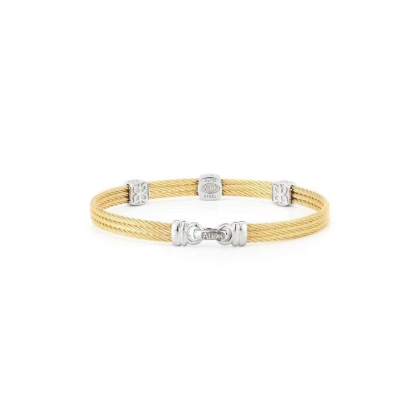 ALOR Classique Yellow Cable Bangle, 0.14Cttw Image 2 SVS Fine Jewelry Oceanside, NY