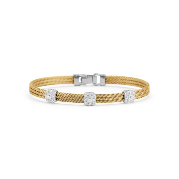 ALOR Classique Yellow Cable Bangle, 0.14Cttw SVS Fine Jewelry Oceanside, NY