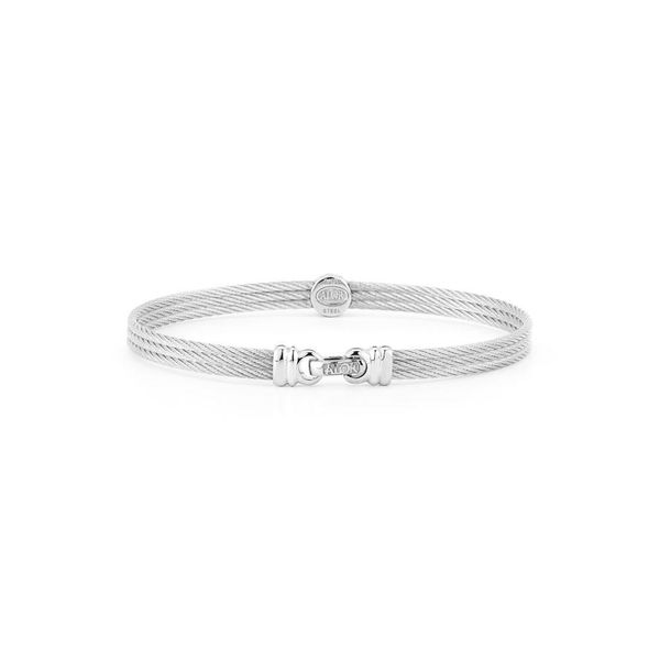ALOR Classique Collection Grey Cable Diamond Bangle Image 2 SVS Fine Jewelry Oceanside, NY
