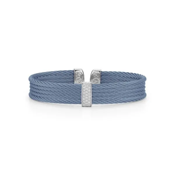ALOR Gold, Caribbean Blue Cable, & Diamond Cuff SVS Fine Jewelry Oceanside, NY