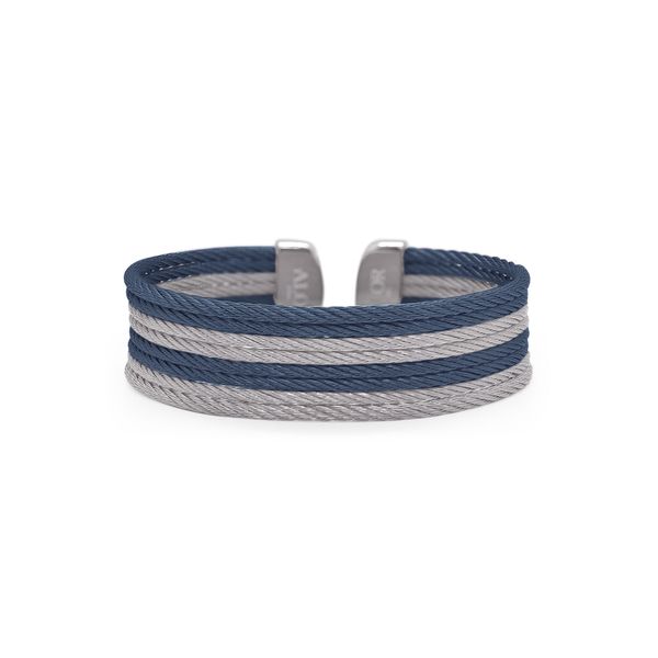 ALOR Blueberry & Grey Cable 8-Row Bangle SVS Fine Jewelry Oceanside, NY